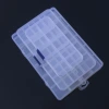 Compartments plastic desktop storage box with 10, 15 and 24 compartments transparent button fishing gear accessories, jewelry and cosmetics packaging box Specification image